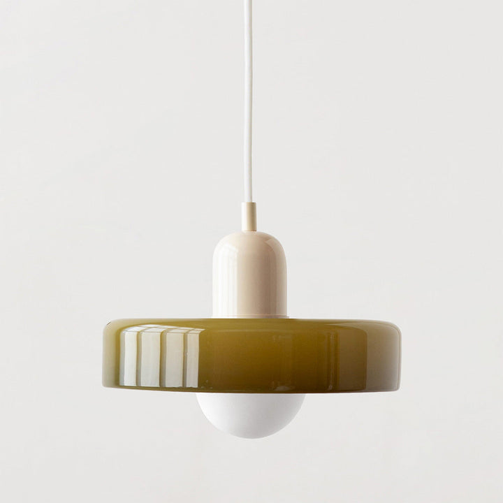 Bauhaus-Pendelleuchte aus farbigem Glas für moderne Inneneinrichtung