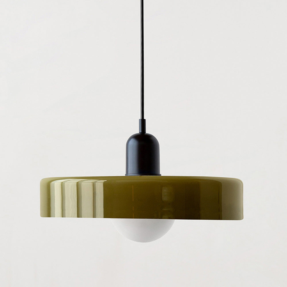 Bauhaus-Pendelleuchte aus farbigem Glas für moderne Inneneinrichtung