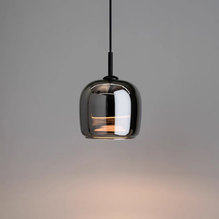 Moderne LED-Pendelleuchte aus Schwarzglas - Mehrköpfig