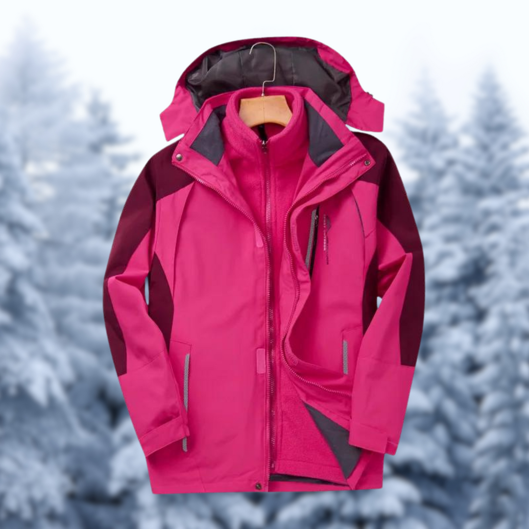 Damen 3-in-1 Jacke mit Wasserdichtem Material