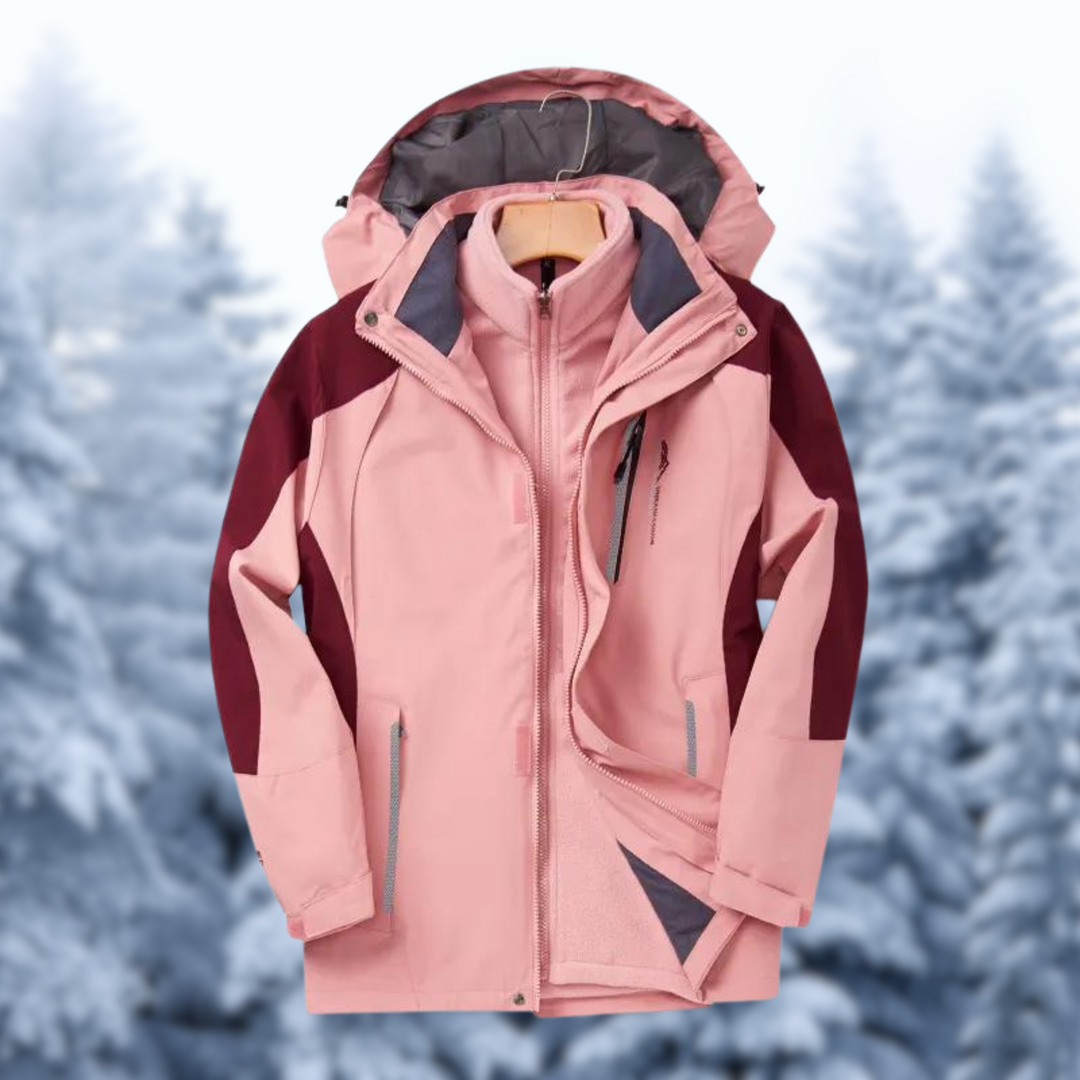 Damen 3-in-1 Jacke mit Wasserdichtem Material