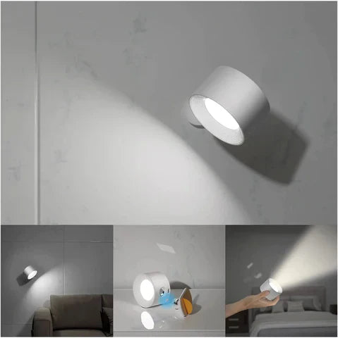 Schnurlose LED-Wandleuchte mit 360° Drehung für moderne Räume