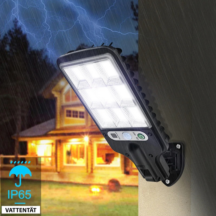 Superhelle Solar-LED-Wandlampe mit Bewegungssensor