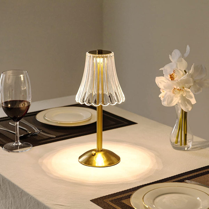 Goldene Kristall-Tischlampe mit Berührungssteuerung