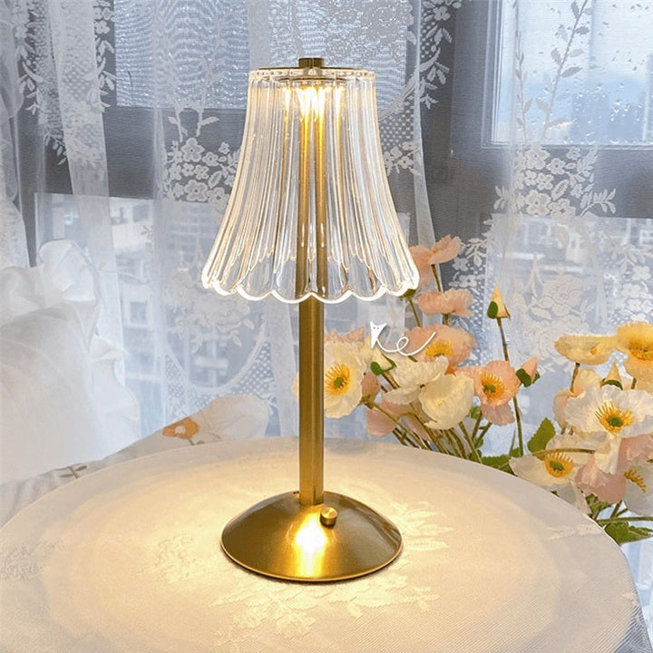 Goldene Kristall-Tischlampe mit Berührungssteuerung