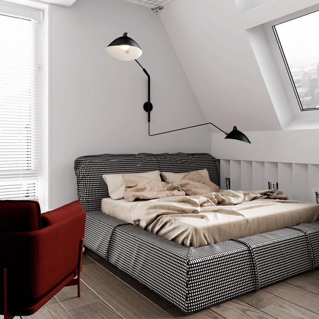 Elegante Serge Mouille Wandleuchte aus Metall