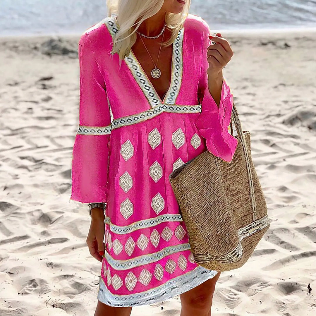 Damen-Sommerkleid mit Fledermausärmeln und Leichtem Schnitt