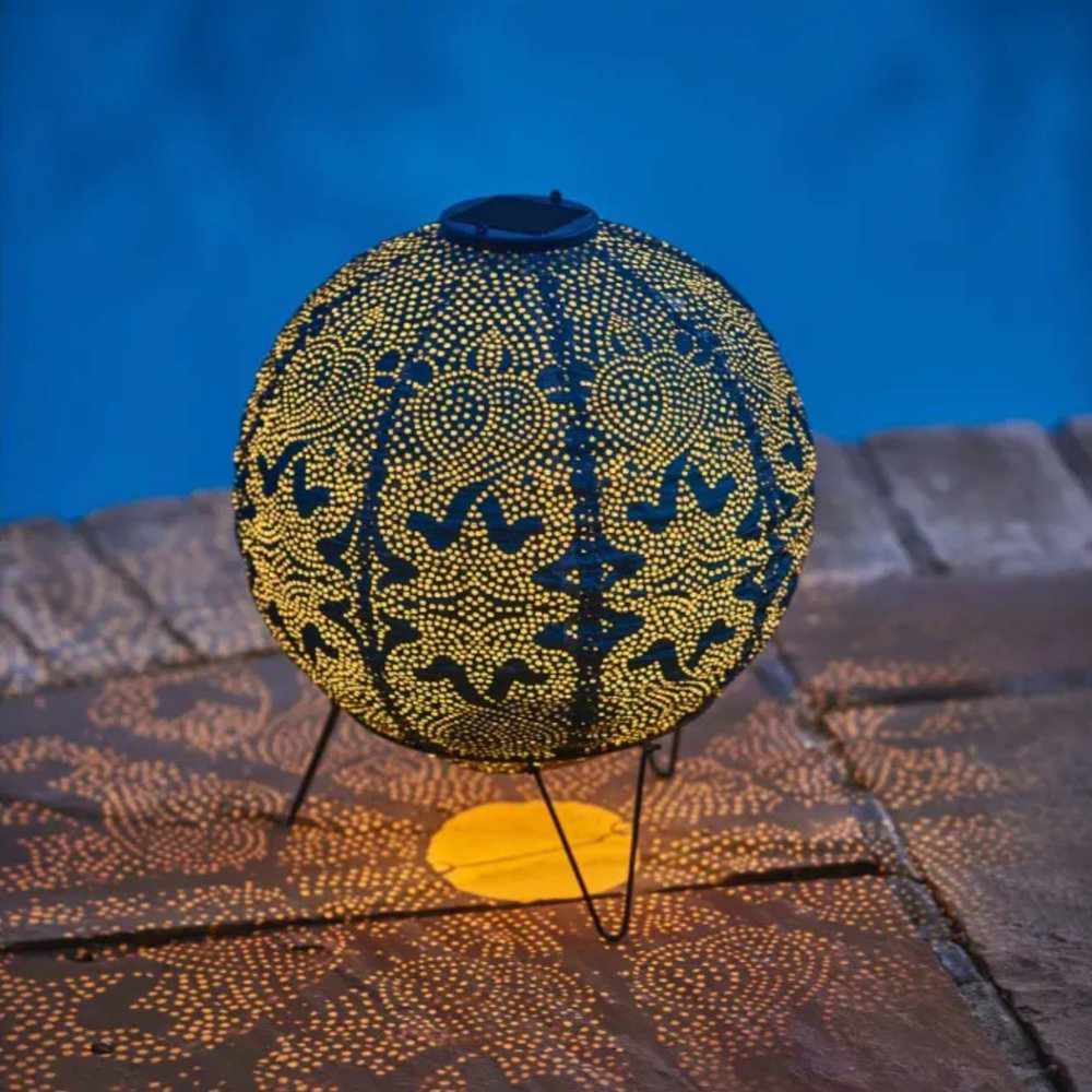 Außen-Solar-Laterne im Globus-Design aus Tyvek
