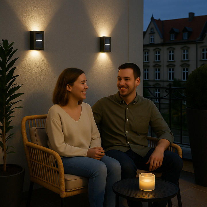LED Solar-Wandlampen für Außenbereiche, wetterfest