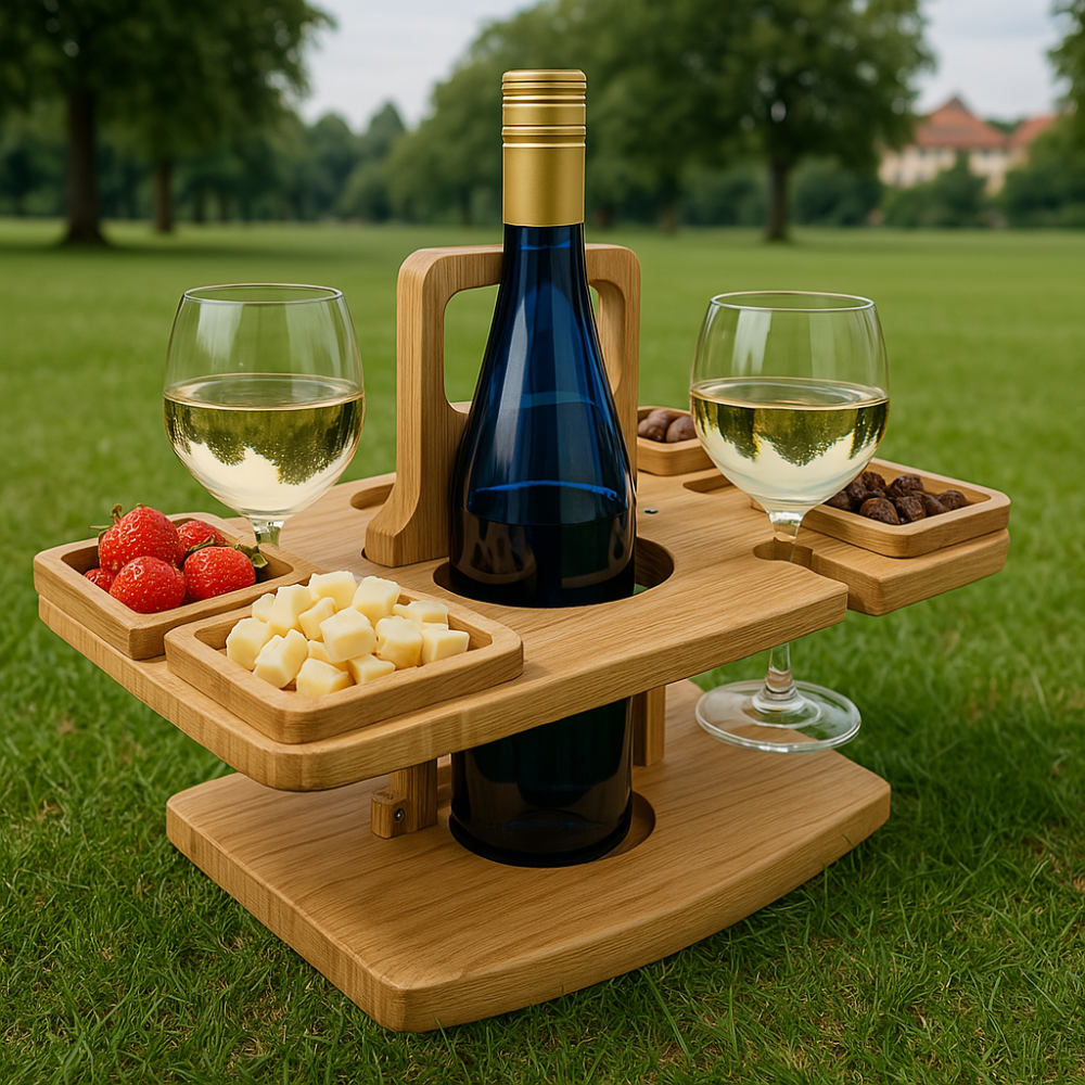 Tragbarer Holz-Picknick-Weintisch für Outdoor-Events