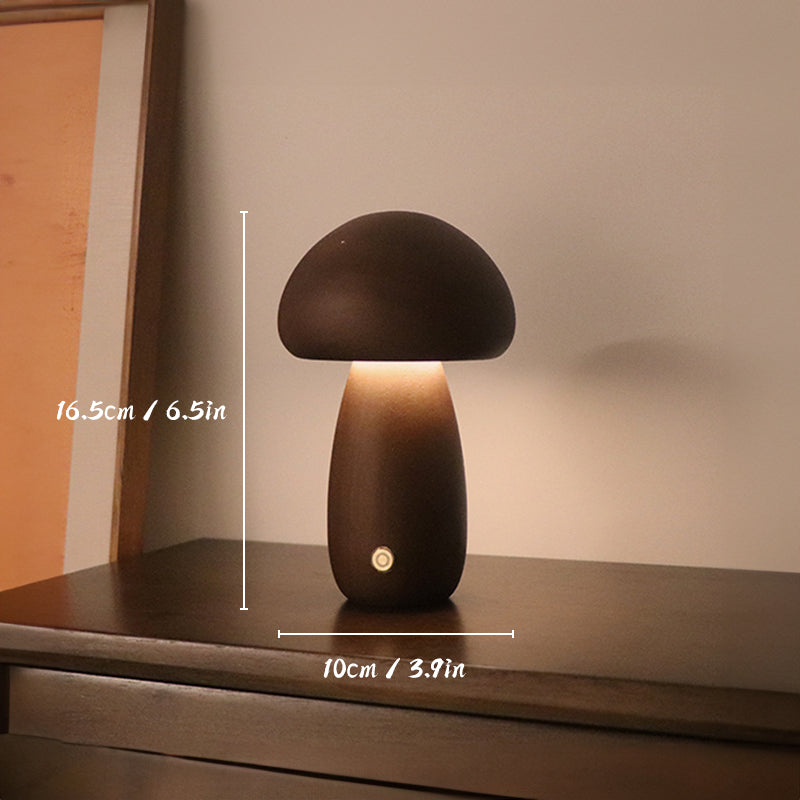 Wiederaufladbare Tischlampe aus Holz mit LED-Licht
