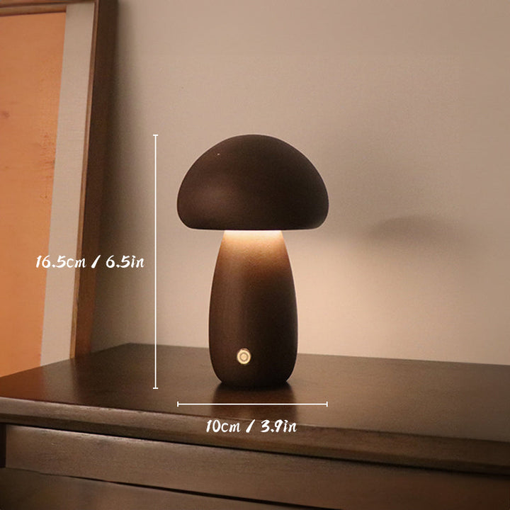 Wiederaufladbare Tischlampe aus Holz mit LED-Licht