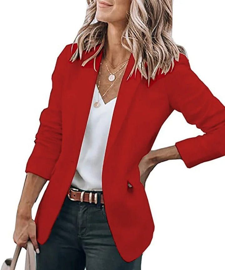 Damen Blazer Einfarbig Lange Ärmel für Stil und Komfort