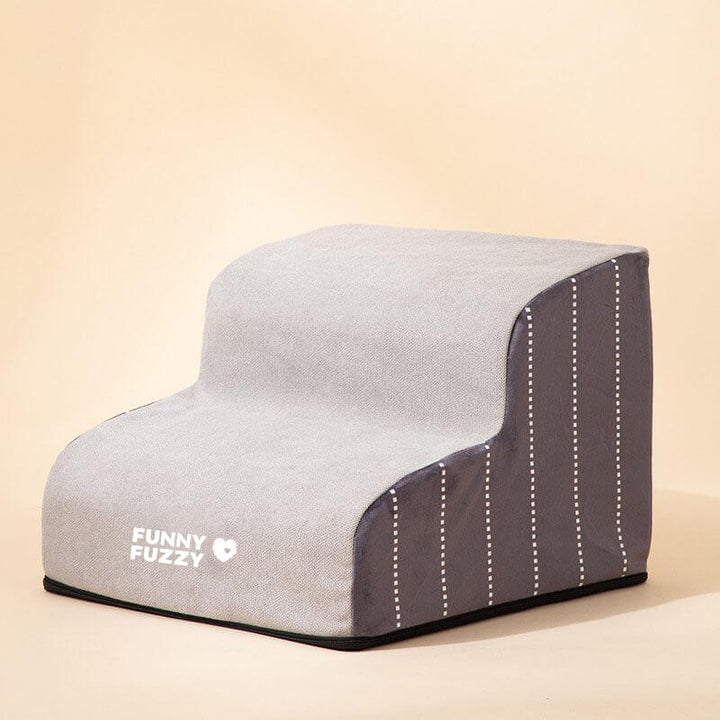 "Abnehmbare Hundetreppe für Haustiere, schlichtes Muster, weicher Schaumstoff, rutschfest, ideal für Sofa oder Bett."