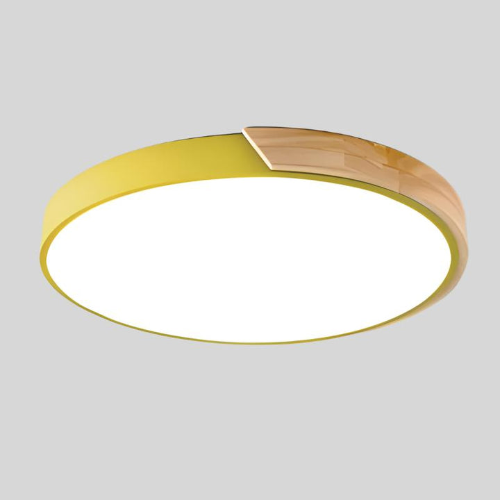 Nordische Holz-Macaroon LED-Deckenleuchte für Wohnräume