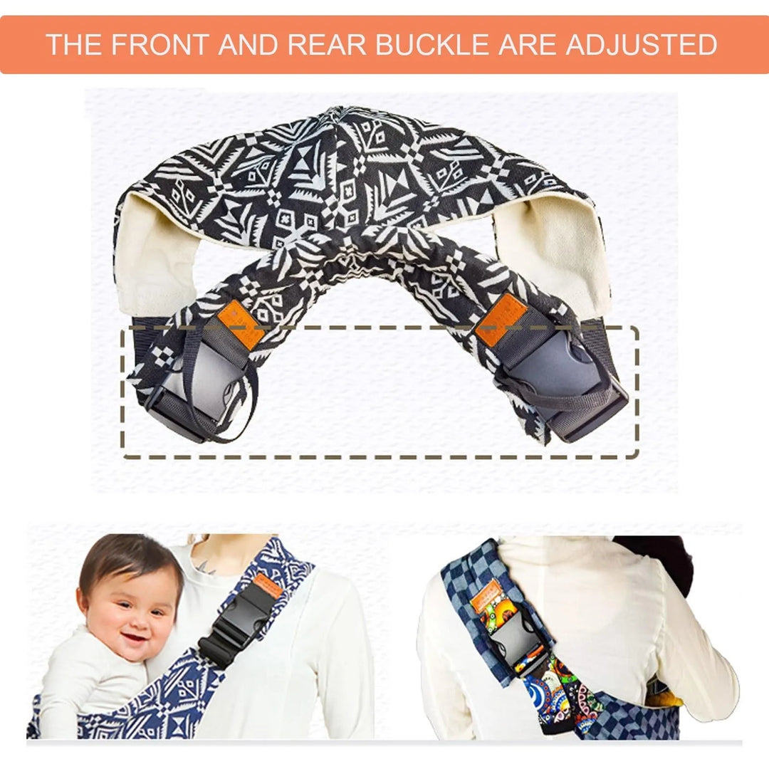 Anpassbare Babytrage in Grau, ergonomisches Design, verstellbare Schnallen, unterstützt Rücken, vielseitige Trageoptionen.
