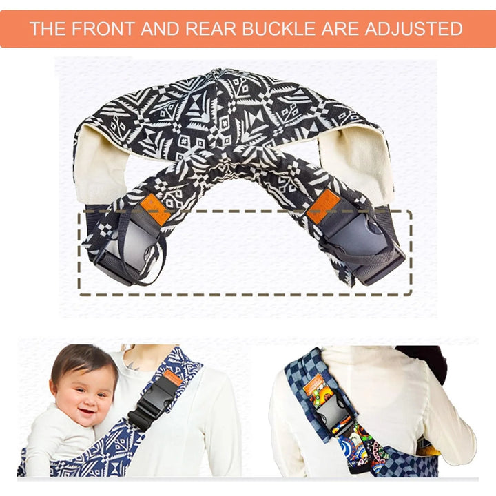 Anpassbare Babytrage in Grau, ergonomisches Design, verstellbare Schnallen, unterstützt Rücken, vielseitige Trageoptionen.