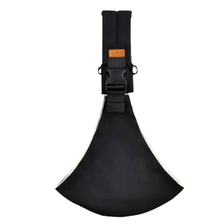 Anpassbare Babytrage in Grau, ergonomisches Design, verstellbare Schnallen, unterstützt Rücken, vielseitige Trageoptionen.