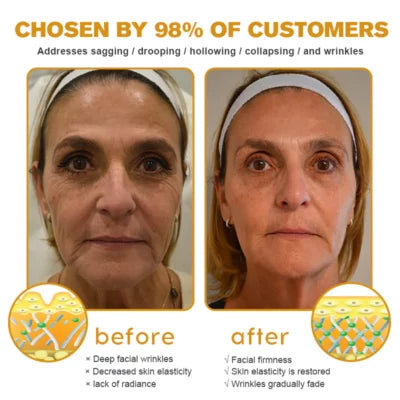 "Anti-Aging Creme mit Soforteffekt, cremige Textur, reduziert Falten, fördert straffe, strahlende Haut, natürliche Pflege."