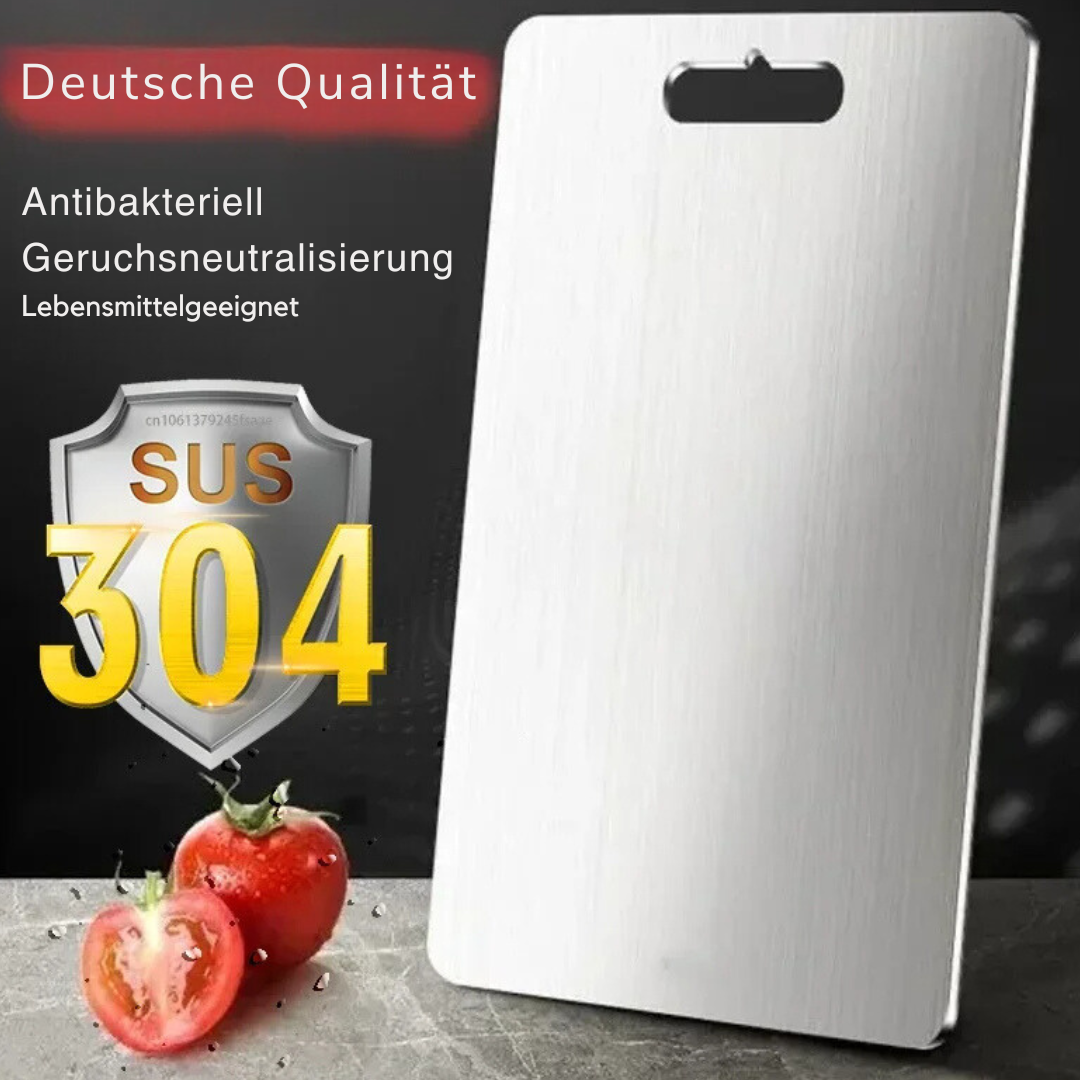 Antibakterielles Titan-Schneidebrett; robust, porenfrei, stilvoll; perfekt für hygienische Küchenumgebung.