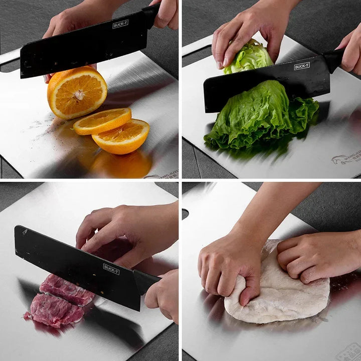 Antibakterielles Titan-Schneidebrett; robust, porenfrei, stilvoll; perfekt für hygienische Küchenumgebung.