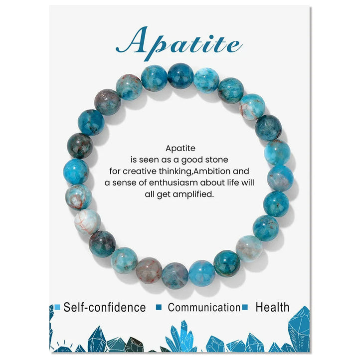 Apatit-Armband, blau, Edelstein, Selbstvertrauen, Kommunikation, Gesundheit, Schmuck, Geschenk.