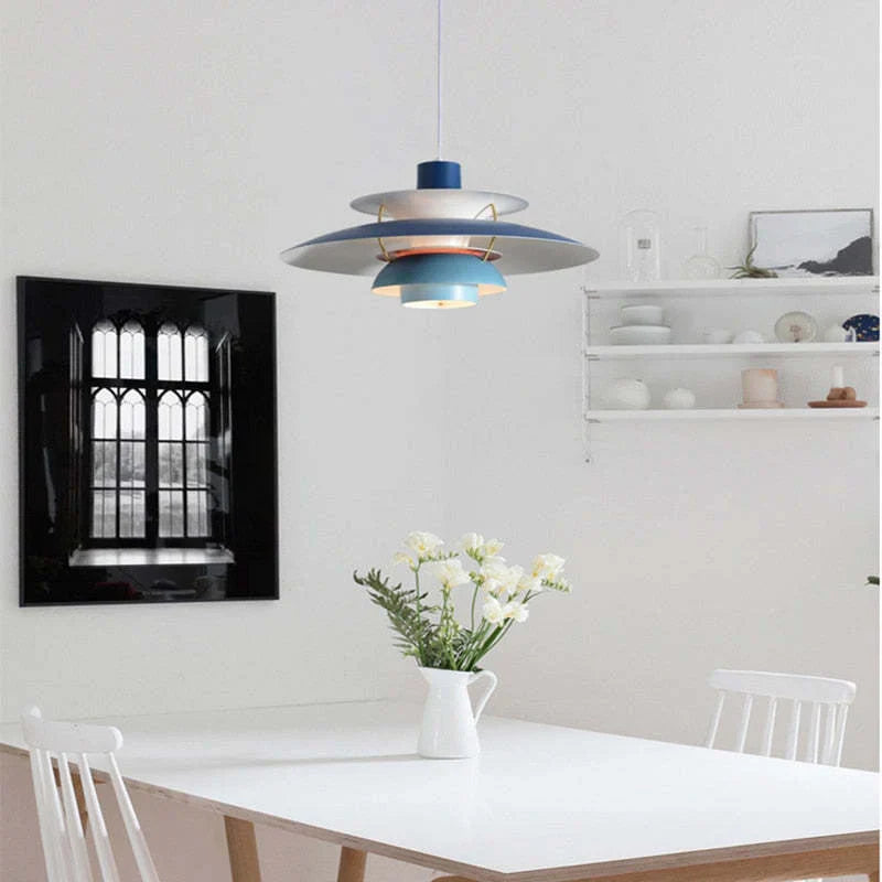 Moderne LED-Hängelampe mit Farbschirm für Innenräume