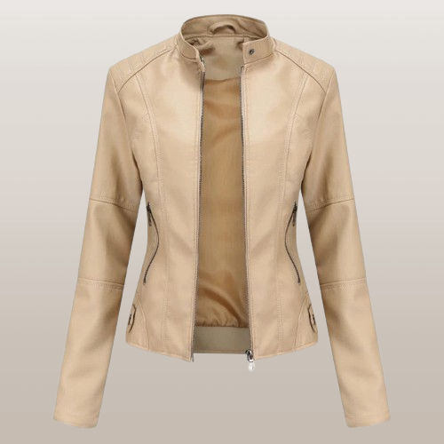 Damen Lederjacke mit Reißverschluss - Stilvoll & Elegant