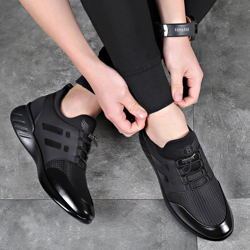 "Bequeme Herren Leder-Schuhe - Orthopädisch, atmungsaktiv, leichtes Design, Gel-Sohle, hervorragende Dämpfung."