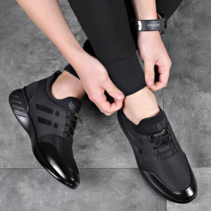 "Bequeme Herren Leder-Schuhe - Orthopädisch, atmungsaktiv, leichtes Design, Gel-Sohle, hervorragende Dämpfung."