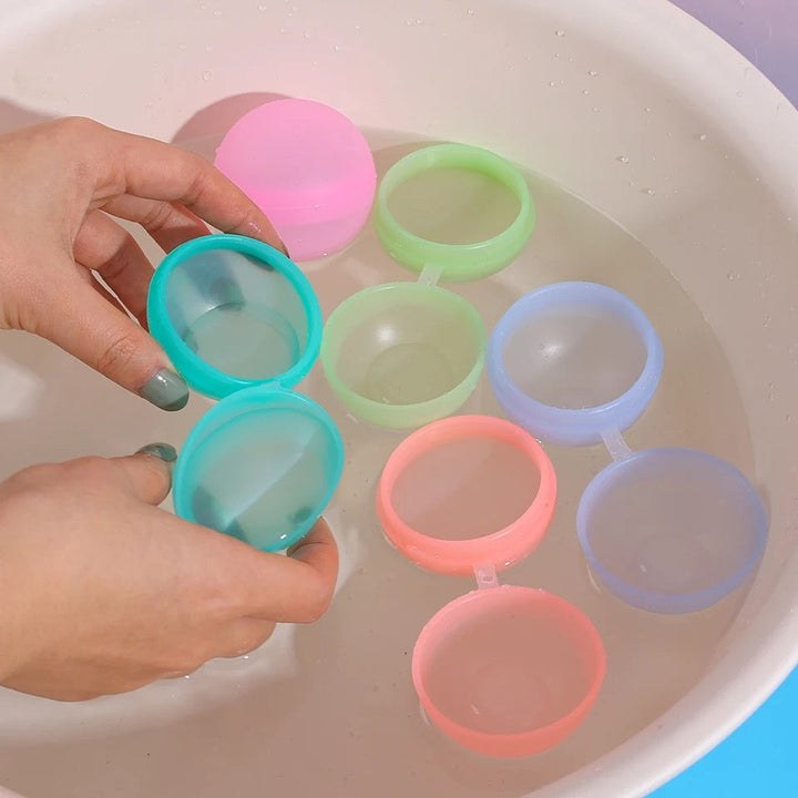 Bunte, wiederverwendbare Wasserbomben, langlebig und umweltfreundlich, ideal für Sommerspaß im Garten und am Strand.