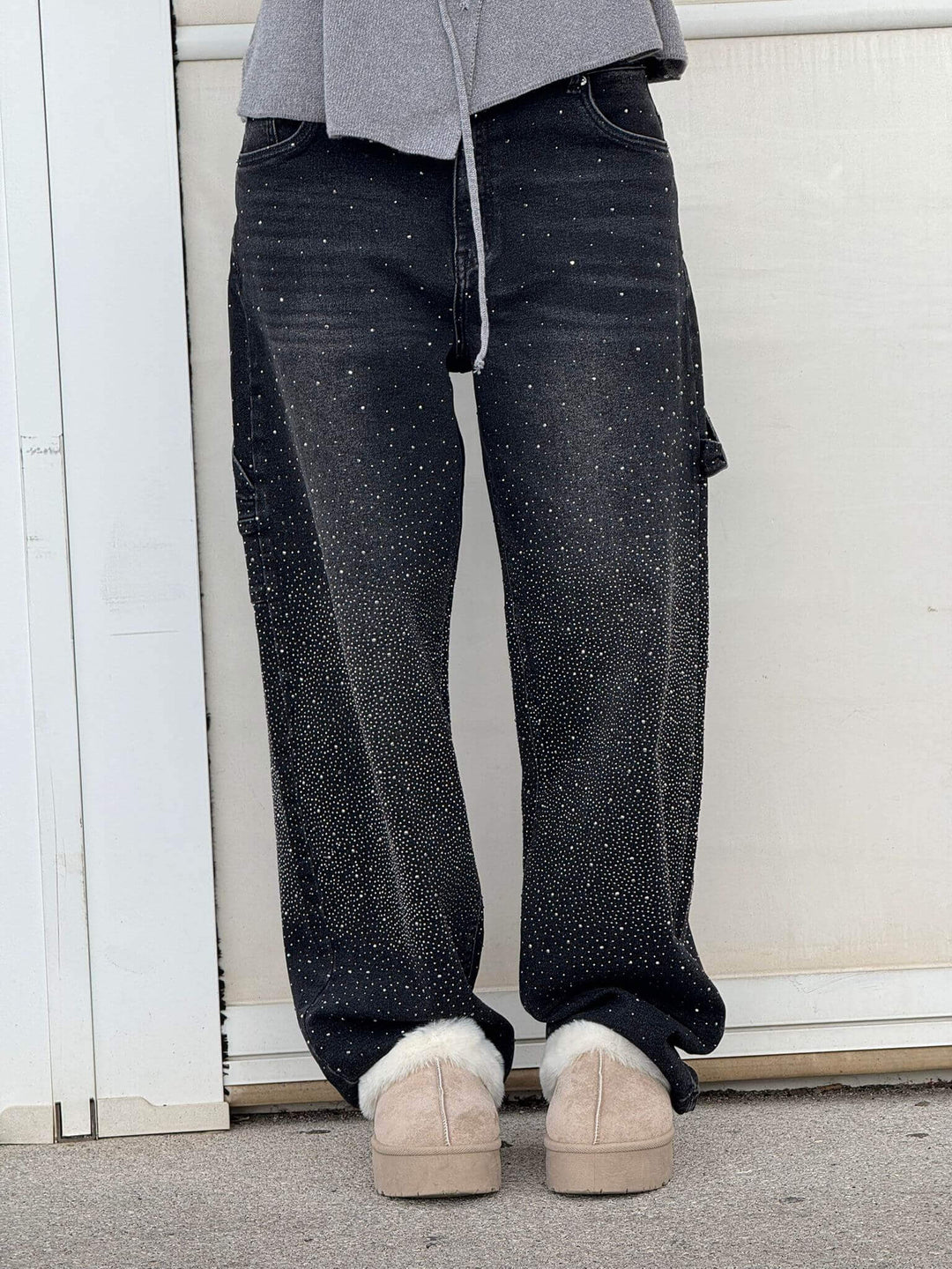 Glänzende Ballon-Jeans für Damen