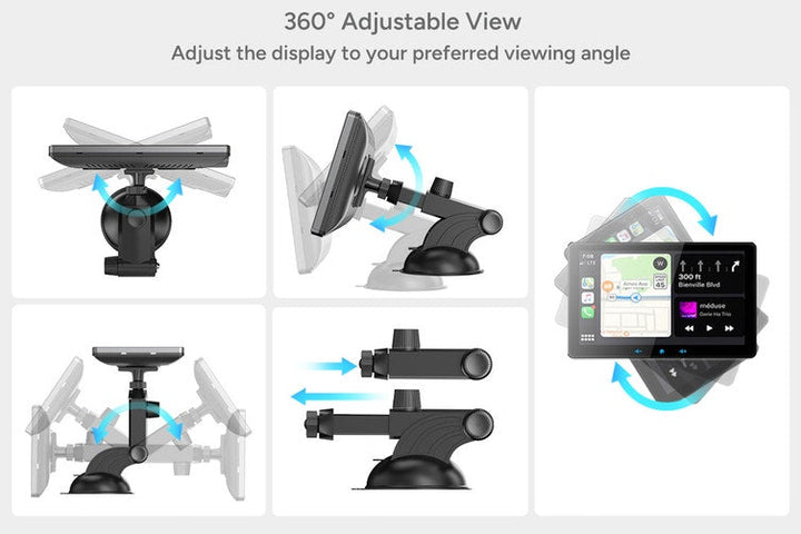 "CarPlay Display im Auto integriert, zeigt Smartphone-Apps drahtlos, verbessert Sicherheit mit Rückfahrkamera-Integration."