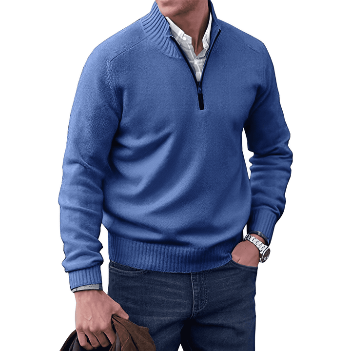 Luxus Herren Kaschmir Winterpullover mit Reißverschluss