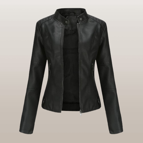 Damen Lederjacke mit Reißverschluss - Stilvoll & Elegant