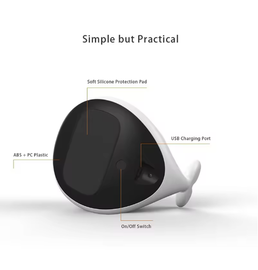 "Charmante Farbwechsel-Wal-Nachtleuchte aus weichem Silikon, sanftes Licht, ideal für beruhigende Atmosphäre zu Hause."