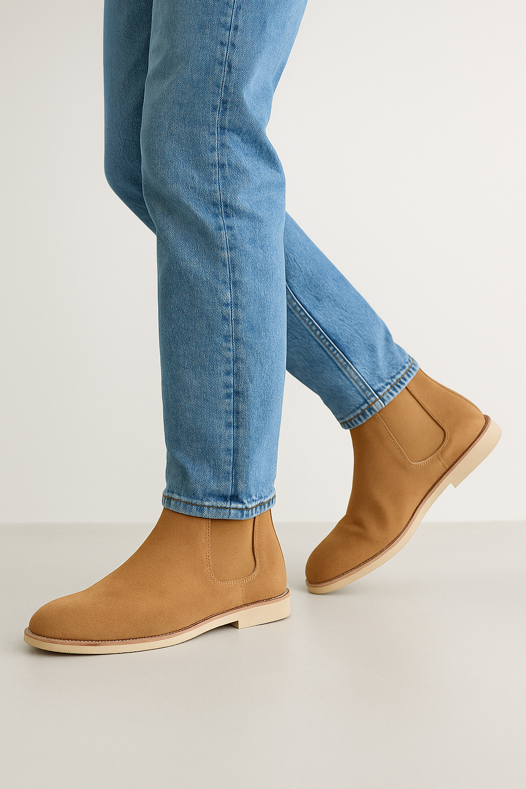Chelsea Lederstiefel aus hochwertigem Leder, klassisches Design mit elastischen Einsätzen, rutschfeste Sohle, vielseitig.