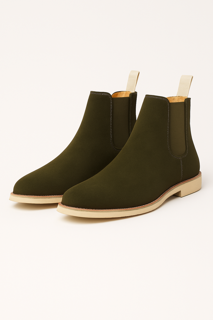 Chelsea Lederstiefel aus hochwertigem Leder, klassisches Design mit elastischen Einsätzen, rutschfeste Sohle, vielseitig.