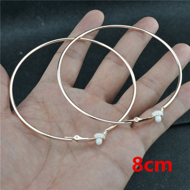 Ohrringe ohne Stecker, roségold, 8cm, klassisch, modisch, silberbeschichtet, Clip-Design.