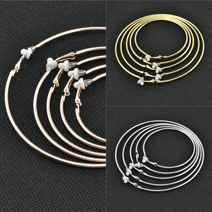Ohrringe ohne Stecker, roségold und silber, klassisch, modisch, Kreolen, Clip-Design.
