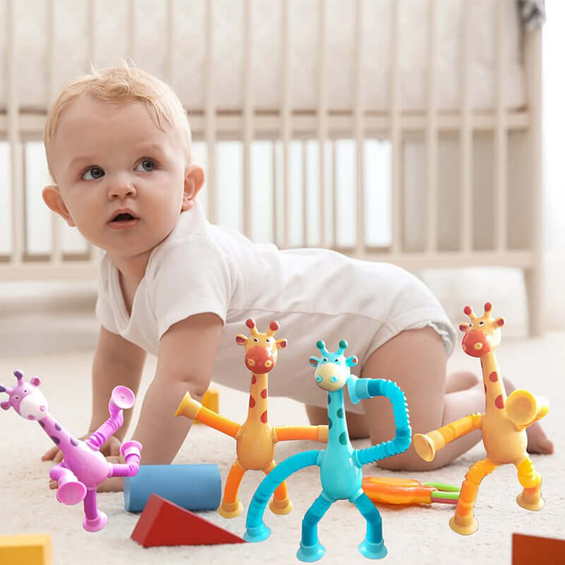 Flexibles Giraffenspielzeug mit Saugnapf für Kinder