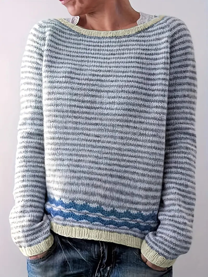 Damen Gestreifter Pullover - Modisch und Bequem