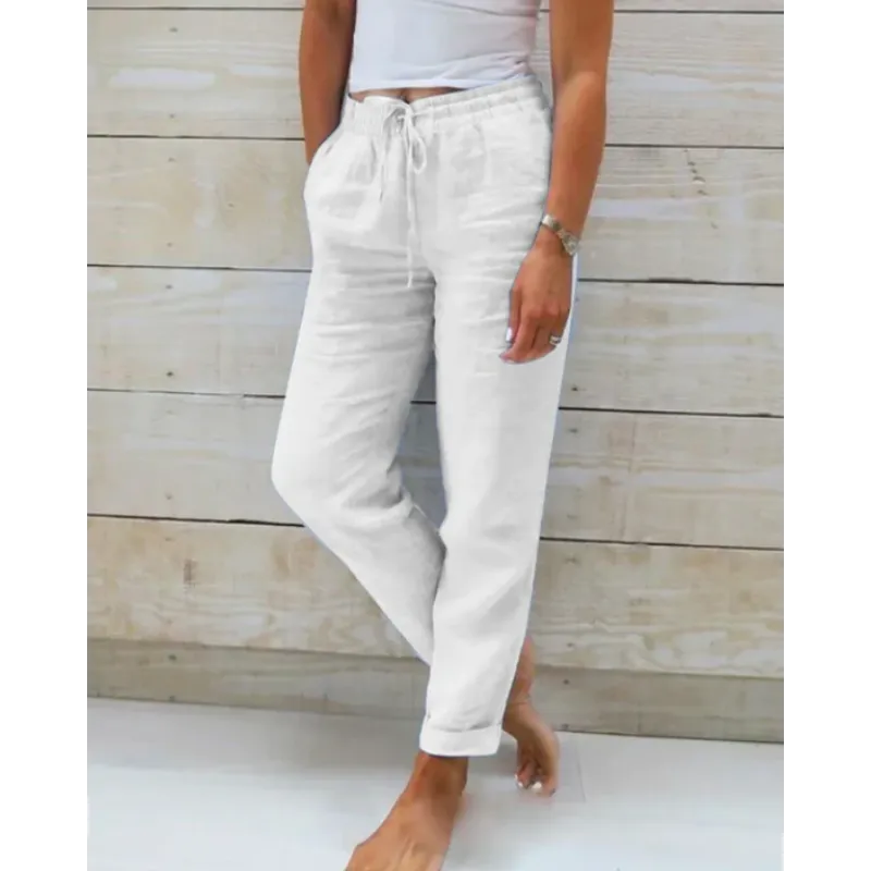Damen Baumwoll-Leinenhose - Sommerkomfort in Stil