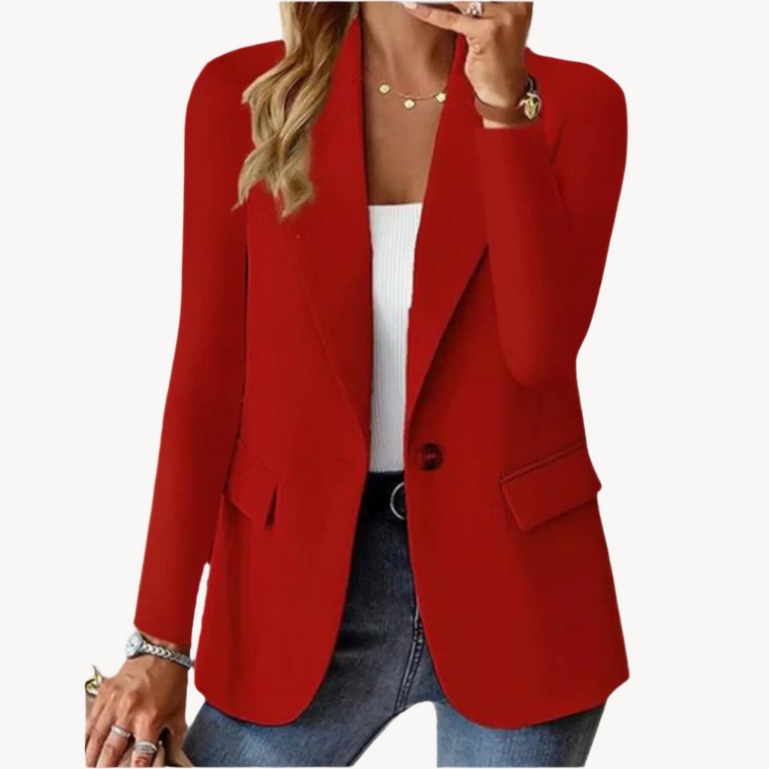 "Damen Blazer mit zeitloser Eleganz, taillierter Schnitt, geeignet für Büro und Abendveranstaltungen, moderner Stil."