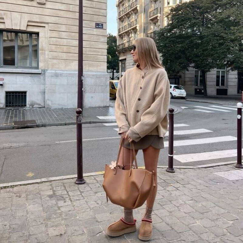 Damen Braun Umhängetasche mit Verstellbarem Riemen