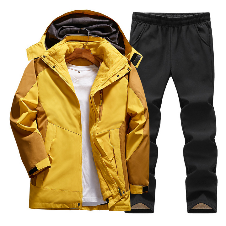 "Damen Outdoor 3-in-1 Set: Abnehmbare Fleecejacke, wasserdicht, vielseitig, ideal für Outdoor-Abenteuer und Wetterschutz."