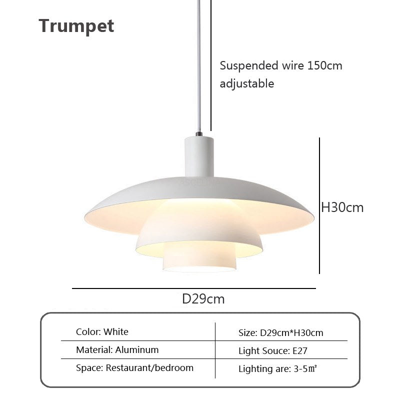 "Dänische Design-Hängeleuchte aus Metall und Glas, skandinavisches, minimalistisches Design, ideal für Essbereiche."