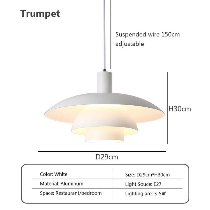 "Dänische Design-Hängeleuchte aus Metall und Glas, skandinavisches, minimalistisches Design, ideal für Essbereiche."
