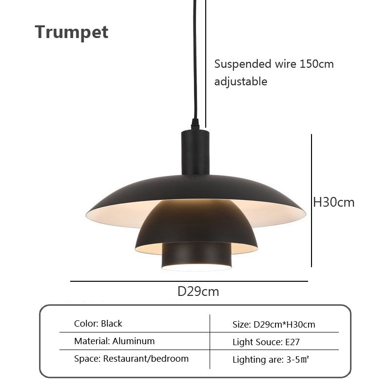 "Dänische Design-Hängeleuchte aus Metall und Glas, skandinavisches, minimalistisches Design, ideal für Essbereiche."