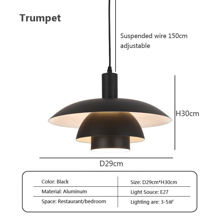 "Dänische Design-Hängeleuchte aus Metall und Glas, skandinavisches, minimalistisches Design, ideal für Essbereiche."